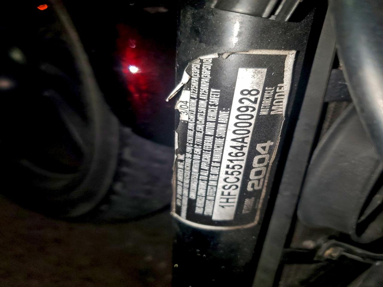 2004 Honda Vtx1300 C VIN: A00928 Lot: 94599475