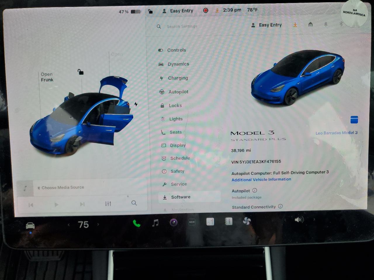 2019 Tesla Model 3 VIN: 5YJ3E1EA3KF476155 Lot: 91994085