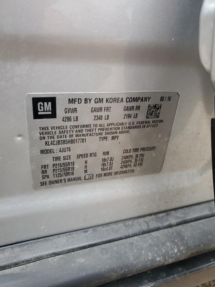 2017 Buick Encore Preferred Ii VIN: KL4CJBSB5HB017701 Lot: 91288065