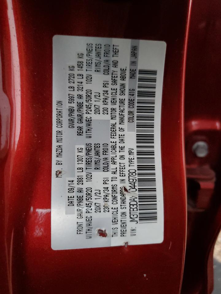 2015 Mazda Cx-9 Grand Touring VIN: JM3TB3DAXF0449780 Lot: 93394805