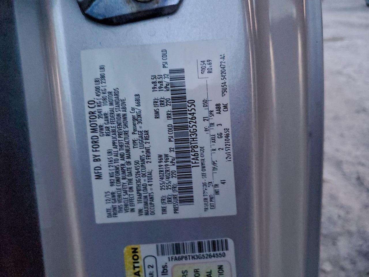 2016 Ford Mustang VIN: 1FA6P8TH3G5264550 Lot: 93693825