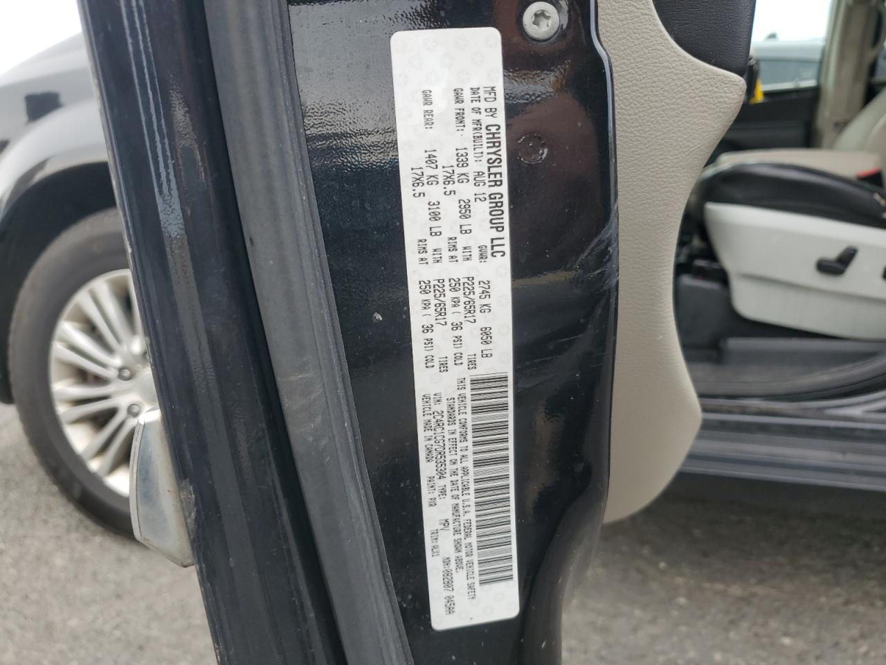 2013 Chrysler Town & Country Touring L VIN: 2C4RC1CG7DR535304 Lot: 93493305