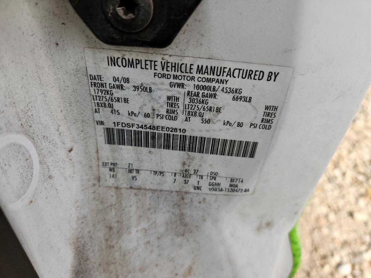 2008 Ford F350 Srw Super Duty VIN: 1FDSF34548EE02810 Lot: 90577635