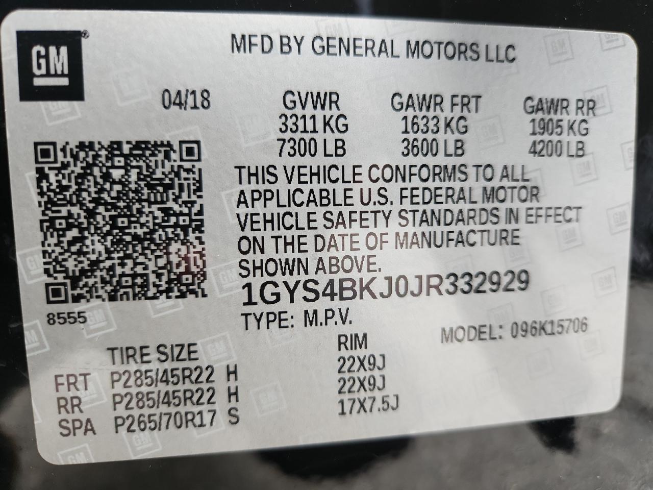 2018 Cadillac Escalade Luxury VIN: 1GYS4BKJ0JR332929 Lot: 91898305