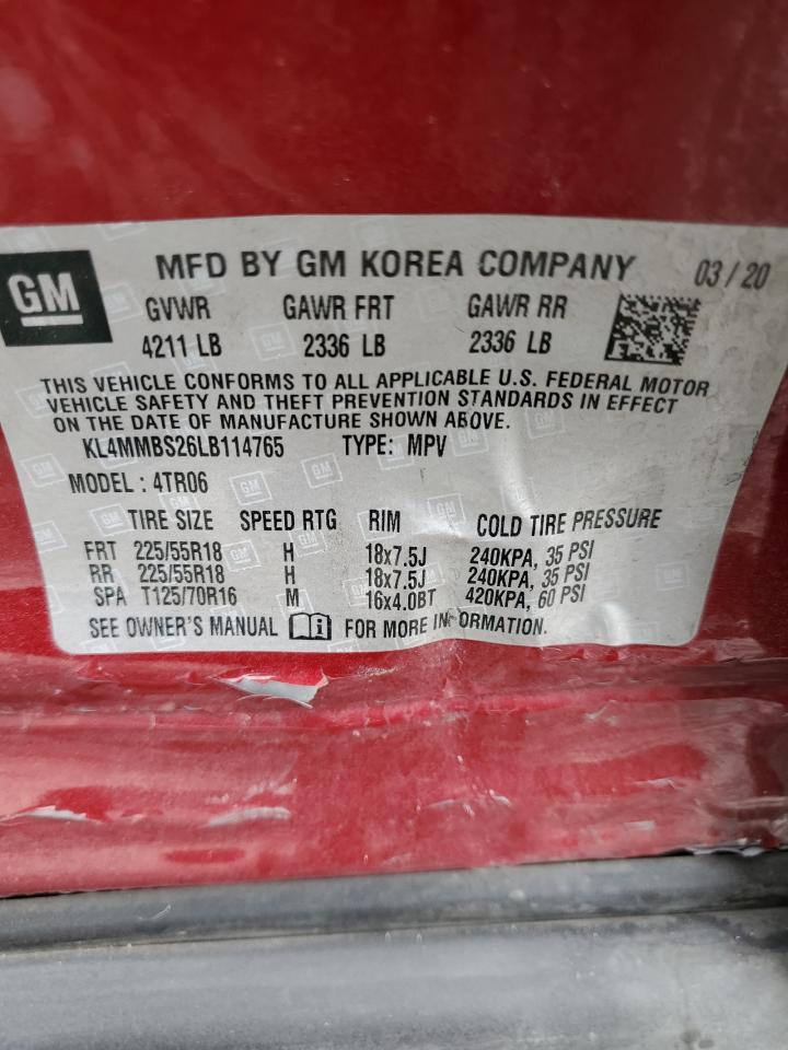 2020 Buick Encore Gx Preferred VIN: KL4MMBS26LB114765 Lot: 93621285