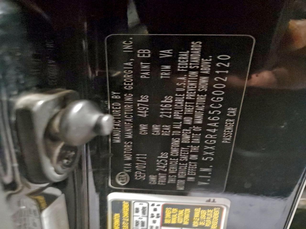 2012 Kia Optima Sx VIN: 5XXGR4A65CG002120 Lot: 94066425