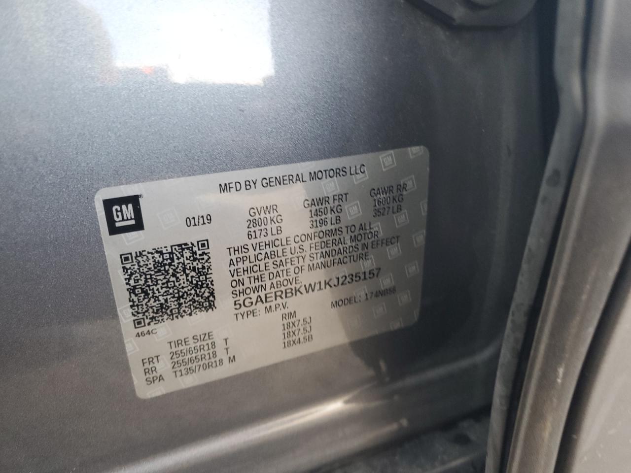 2019 Buick Enclave Essence VIN: 5GAERBKW1KJ235157 Lot: 92075125