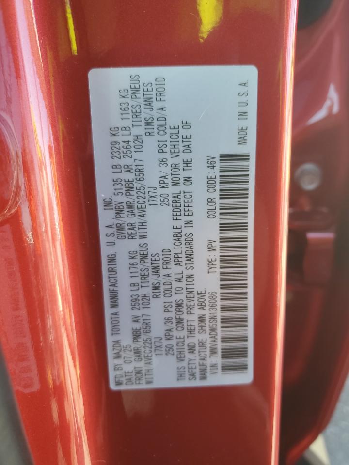 2025 Mazda Cx-50 Premium VIN: 7MMVAADW5SN136086 Lot: 91055575