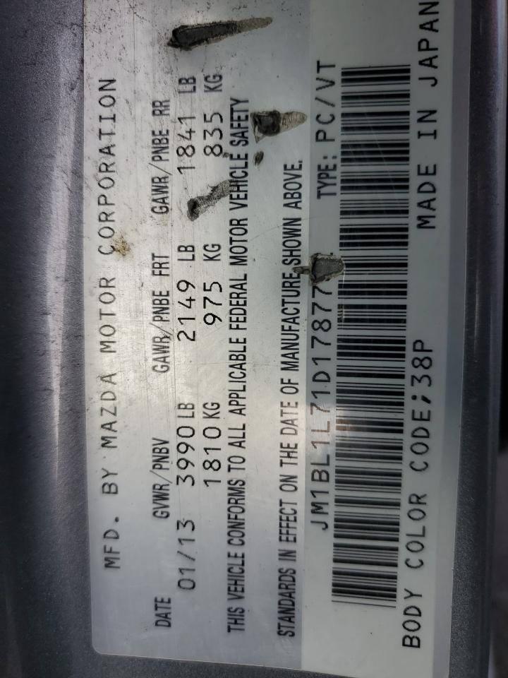 2013 Mazda 3 I VIN: JM1BL1L71D1787782 Lot: 91044225