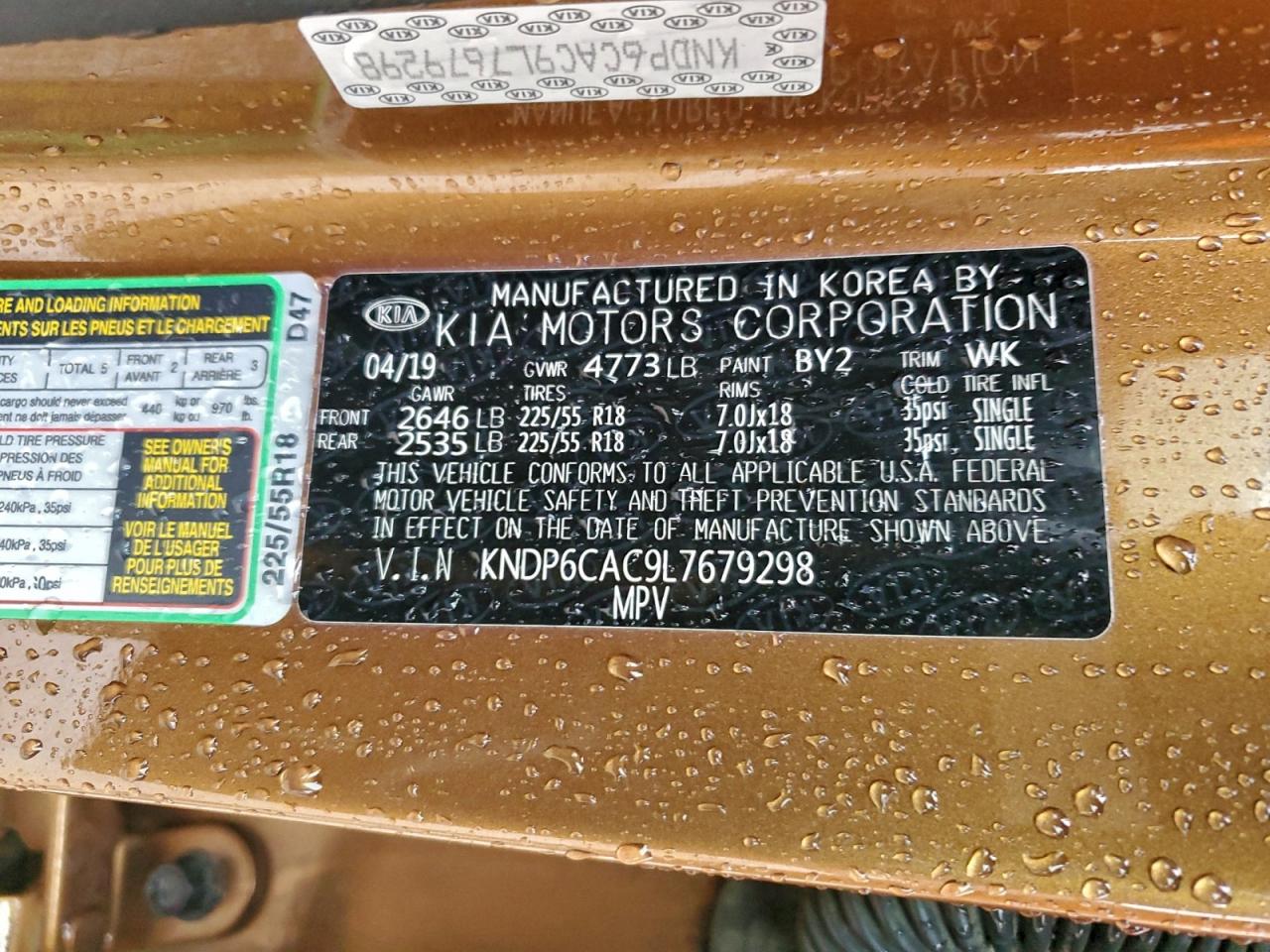 2020 Kia Sportage S VIN: KNDP6CAC9L7679298 Lot: 94212835