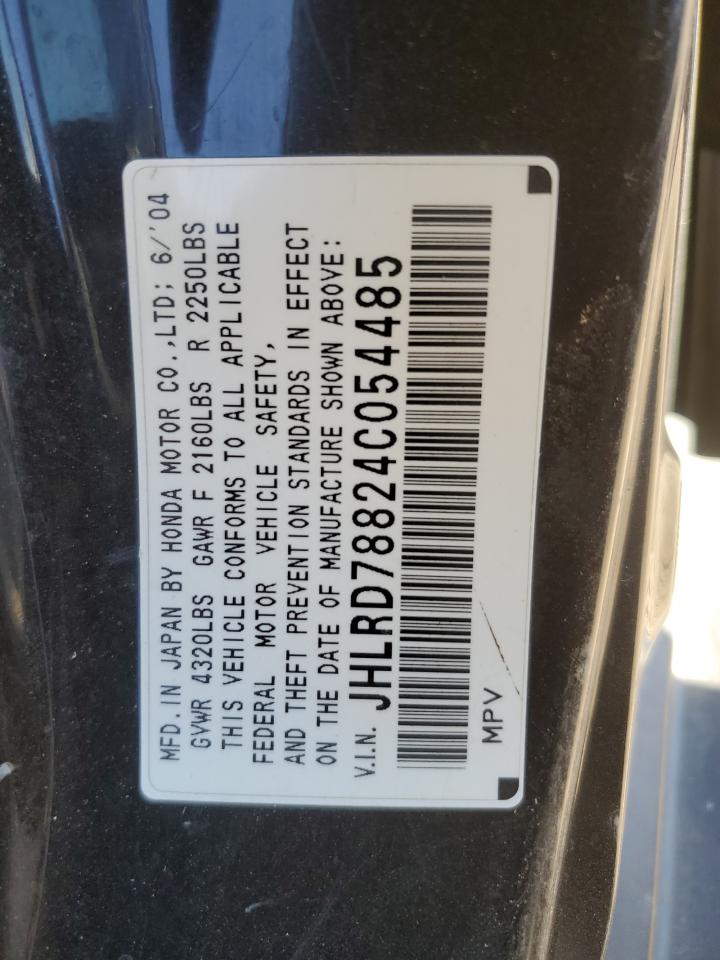 2004 Honda Cr-V Ex VIN: JHLRD78824C054485 Lot: 91591745