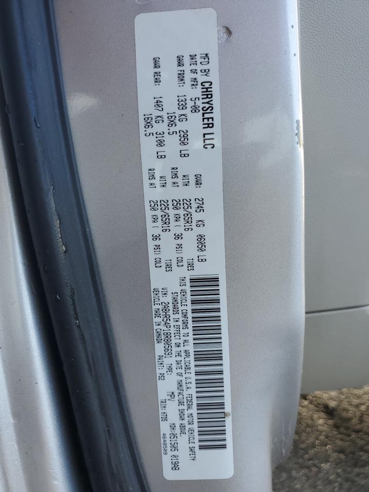 2008 Chrysler Town & Country Touring VIN: 2A8HR54P18R805691 Lot: 92117065