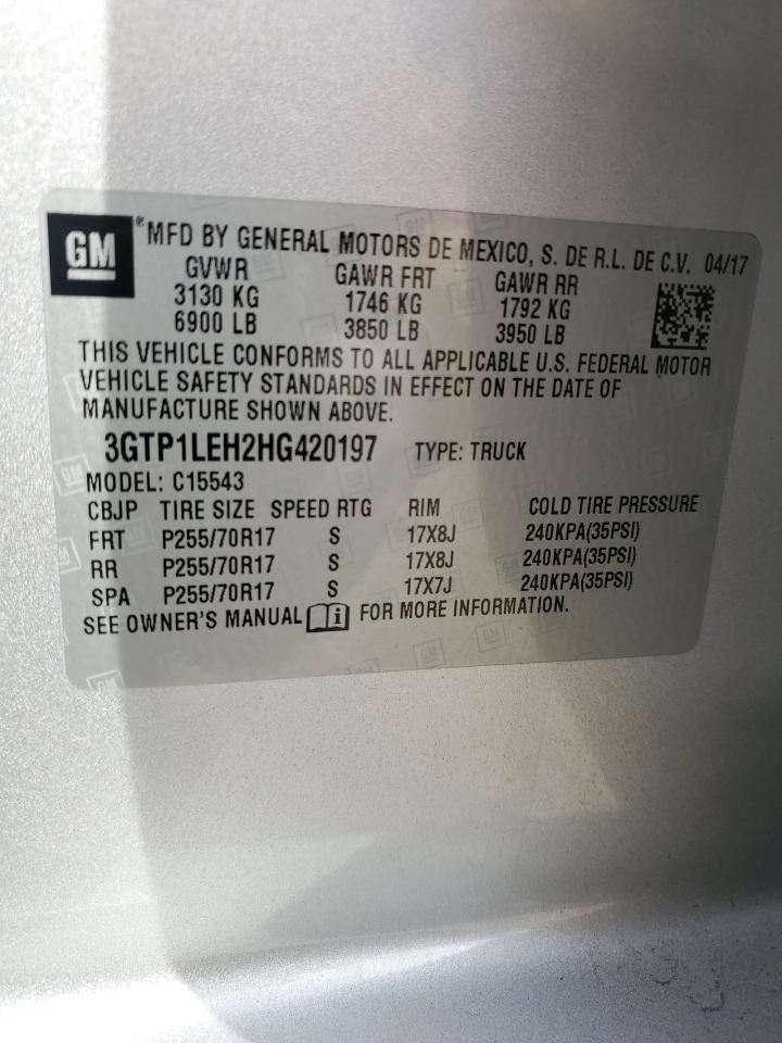 2017 GMC Sierra C1500 VIN: 3GTP1LEH2HG420197 Lot: 91621115