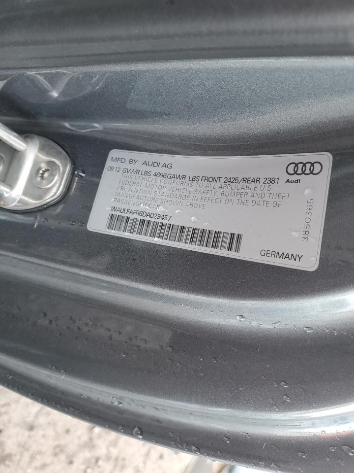 2013 Audi A5 Premium Plus VIN: WAULFAFR6DA029457 Lot: 92163635