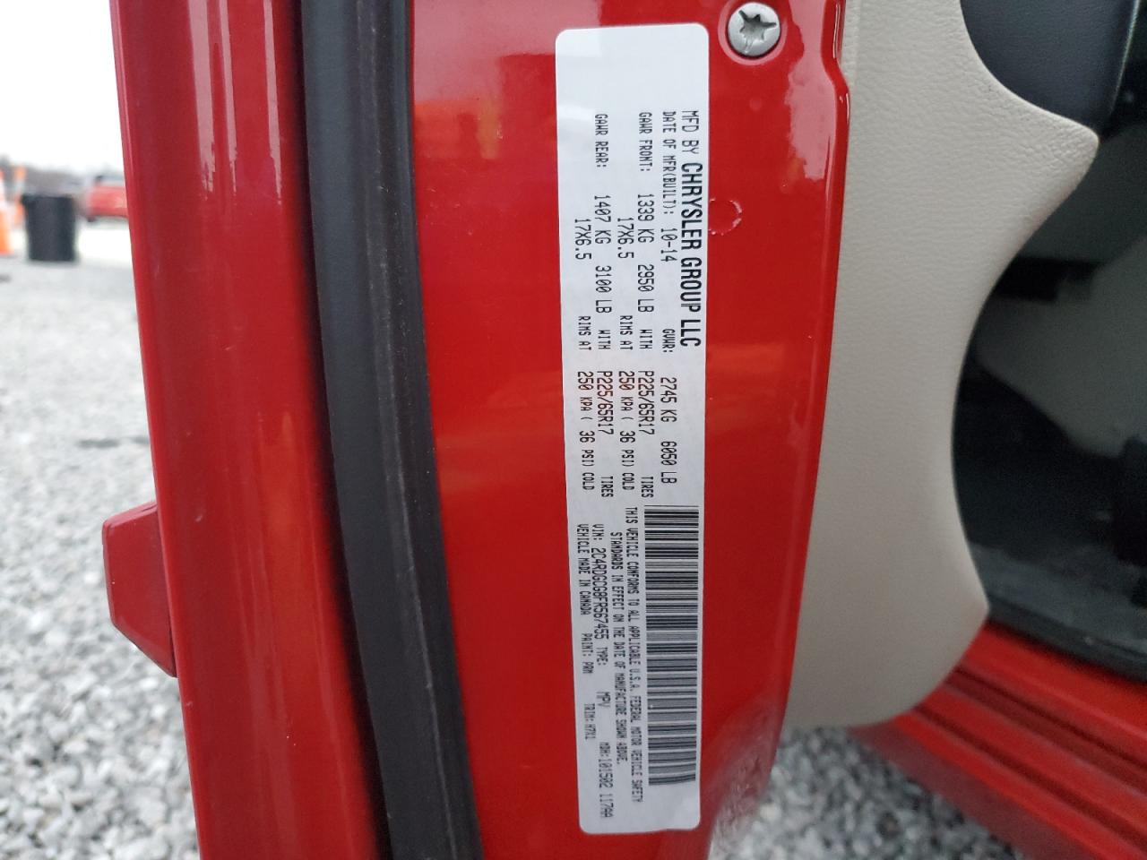 2015 Dodge Grand Caravan Sxt VIN: 2C4RDGCG8FR567455 Lot: 93467095