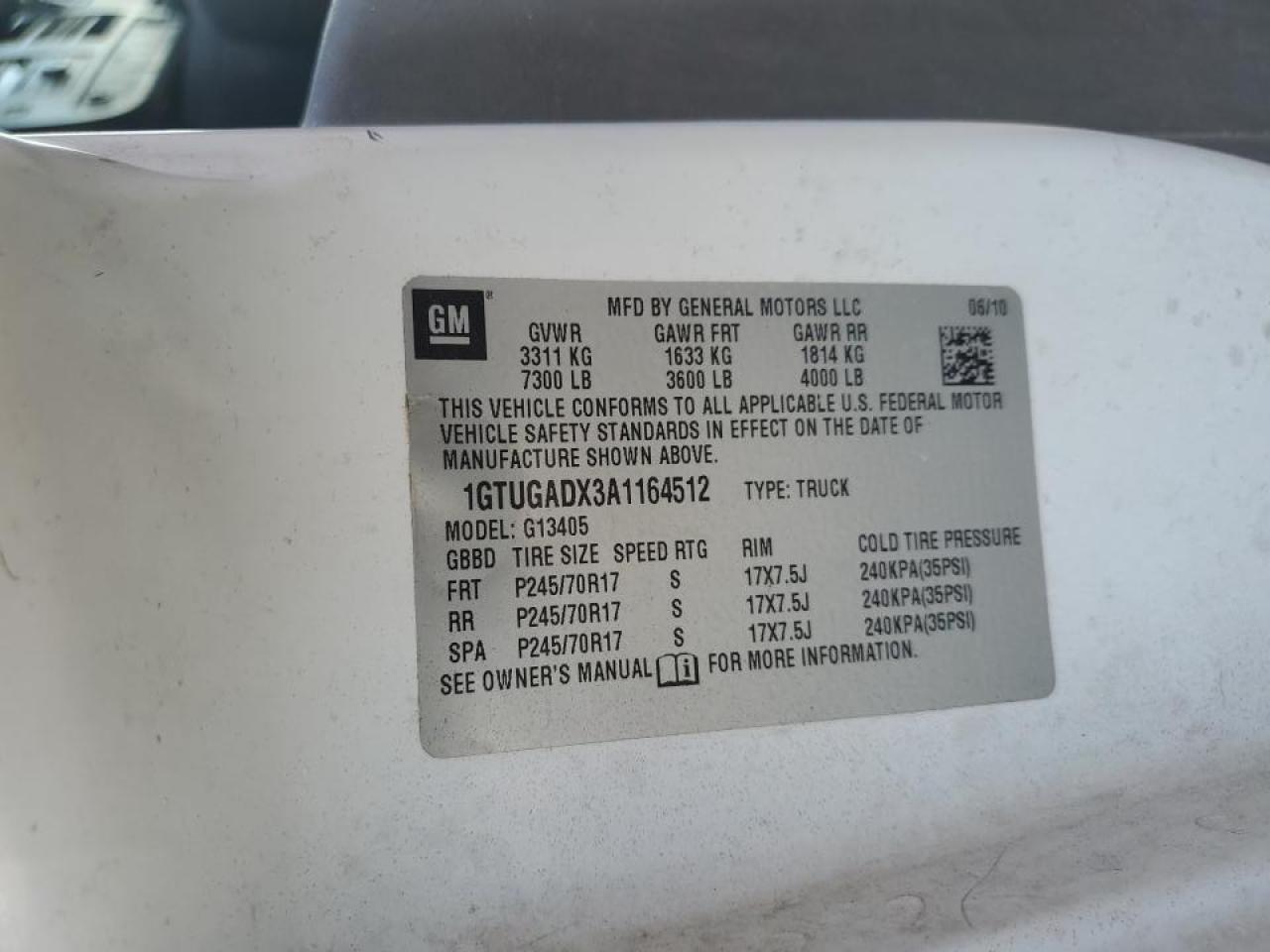 2010 GMC Savana 1500 Utility / Service Van VIN: 1GTUGADX3A1164512 Lot: 92918405