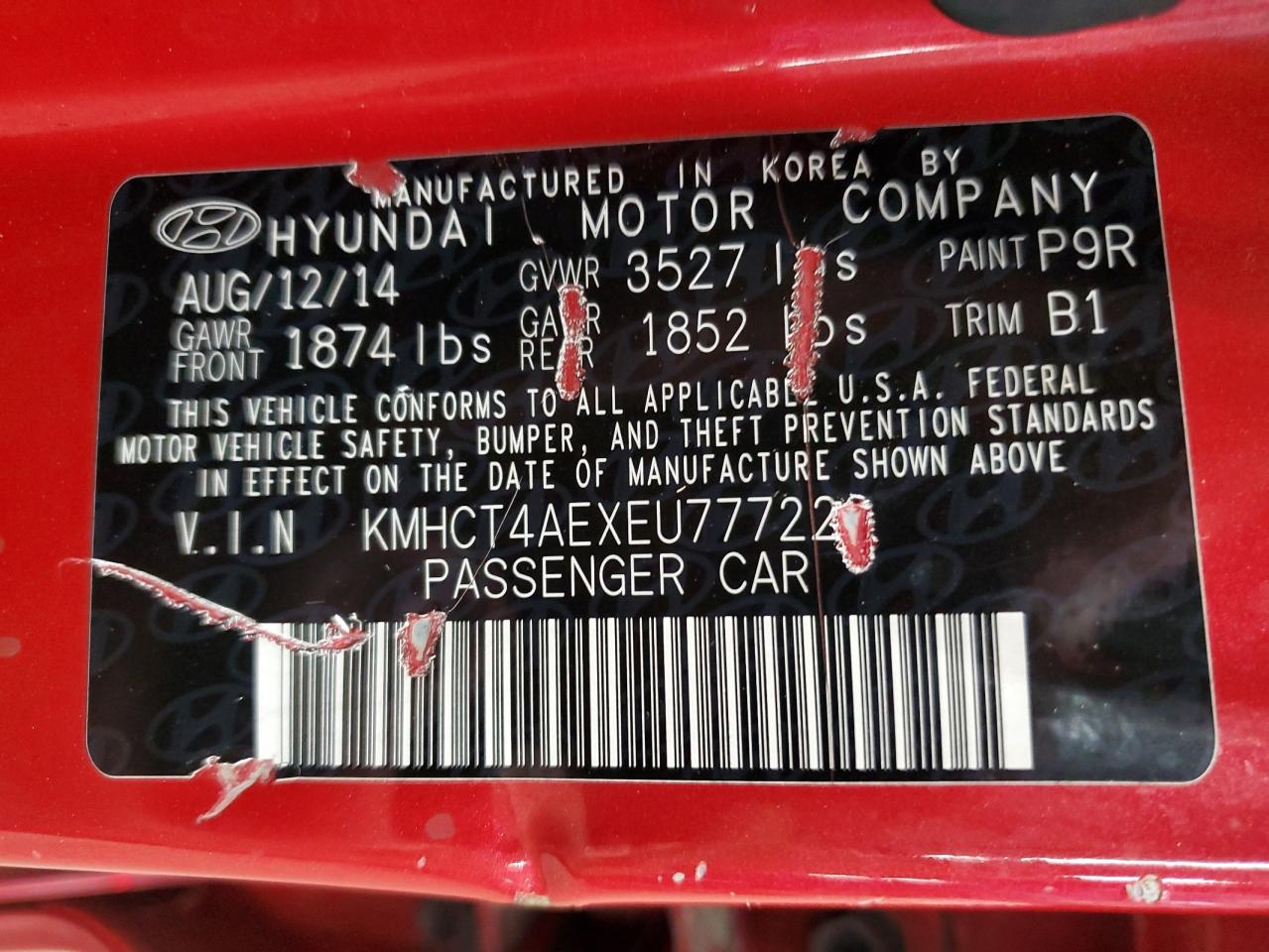 2014 Hyundai Accent Gls VIN: KMHCT4AEXEU777223 Lot: 91604755