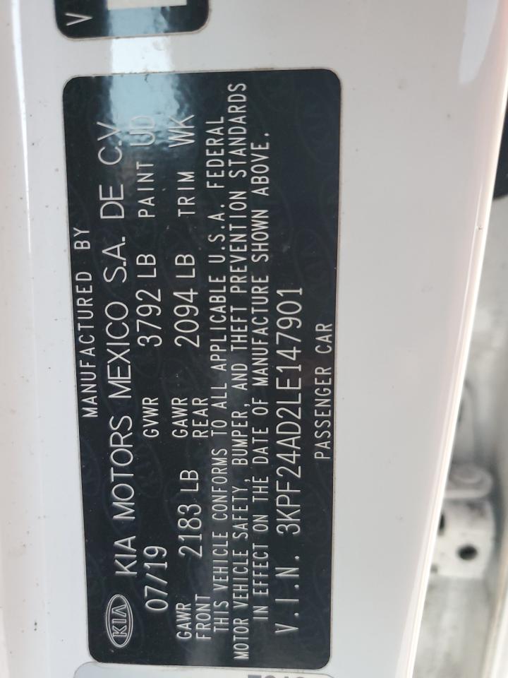 2020 Kia Forte Fe VIN: 3KPF24AD2LE147901 Lot: 90951415