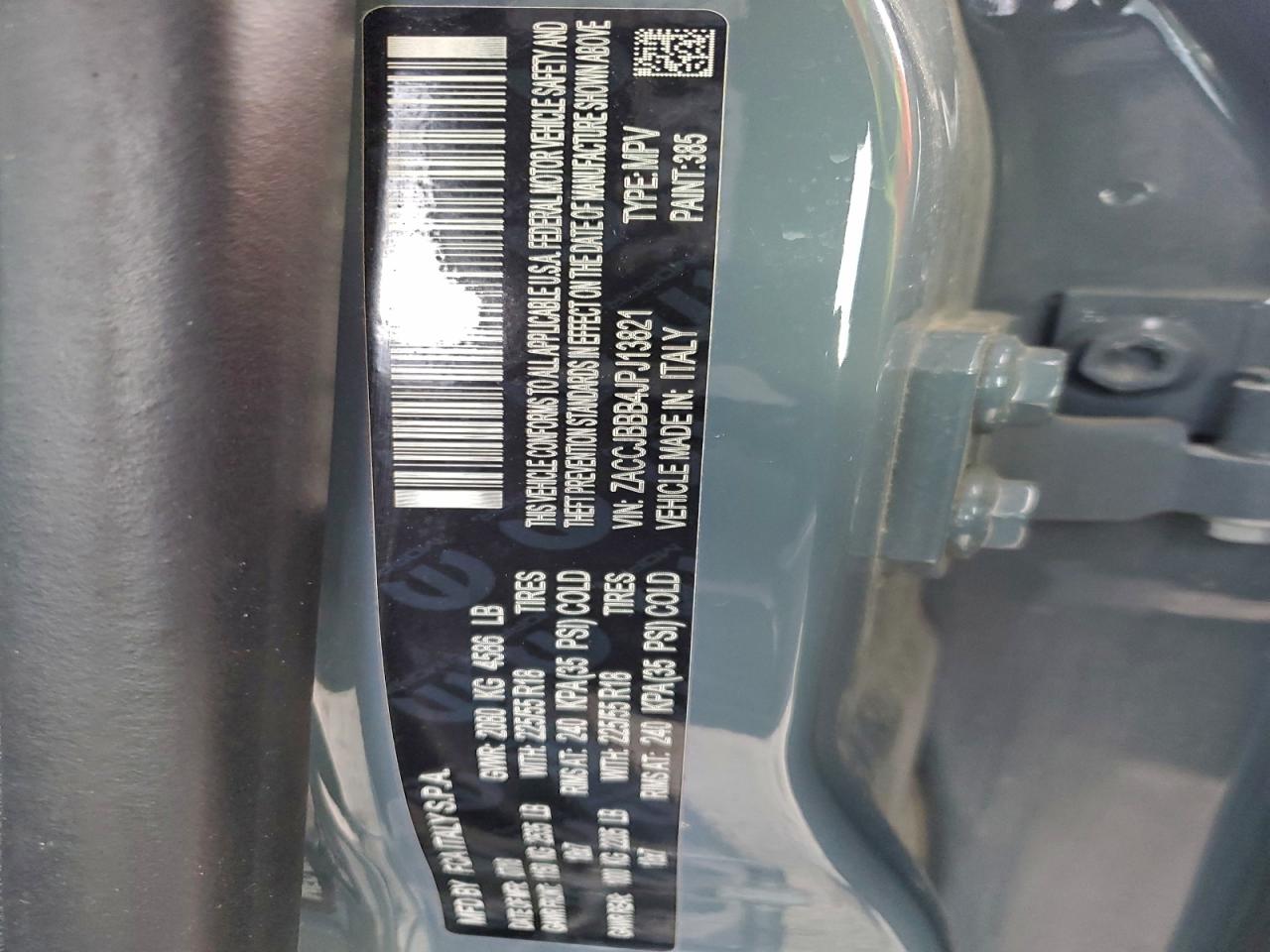 2018 Jeep Renegade Latitude VIN: ZACCJBBB4JPJ13821 Lot: 93728895