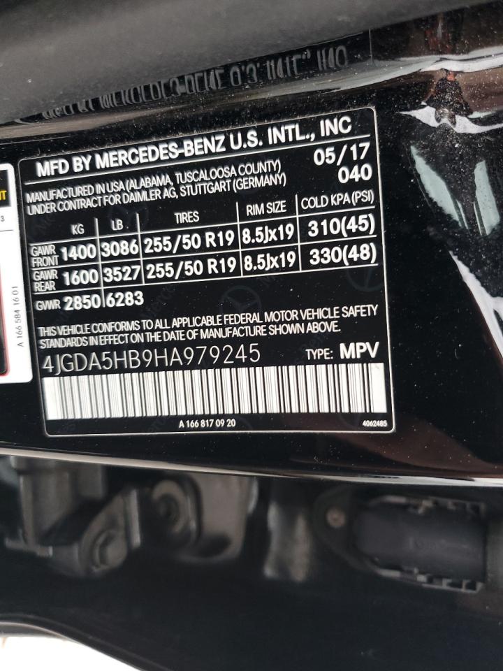 2017 Mercedes-Benz Gle 350 4Matic VIN: 4JGDA5HB9HA979245 Lot: 92035465