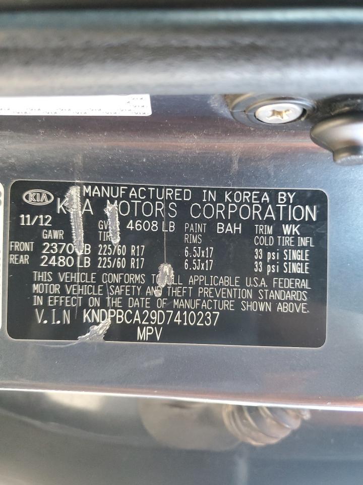 2013 Kia Sportage Lx VIN: KNDPBCA29D7410237 Lot: 91456035