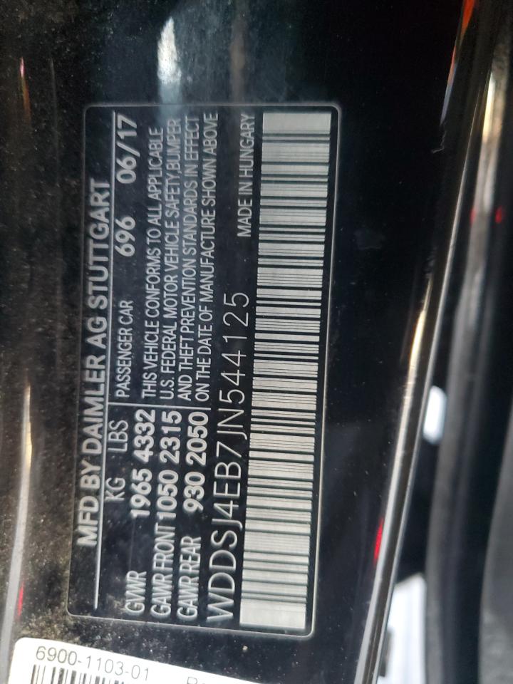 2018 Mercedes-Benz Cla 250 VIN: WDDSJ4EB7JN544125 Lot: 92329755