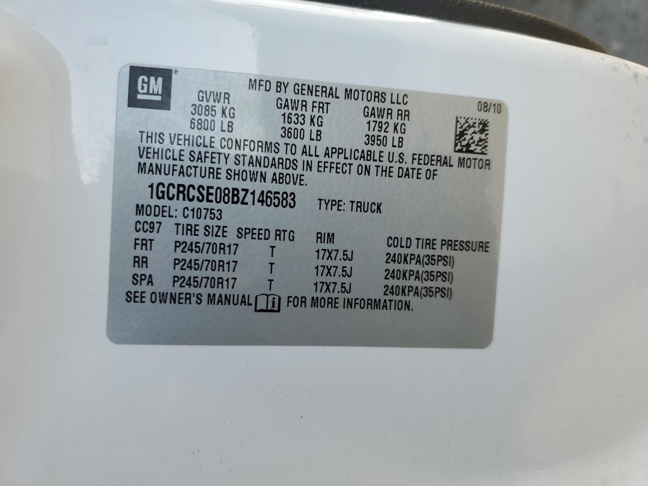 2011 Chevrolet Silverado C1500 Lt VIN: 1GCRCSE08BZ146583 Lot: 91591925