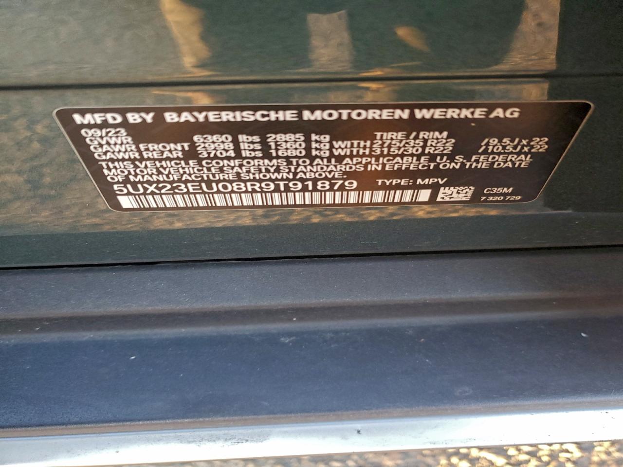 2024 BMW X5 xDrive40I VIN: 5UX23EU08R9T91879 Lot: 94212275