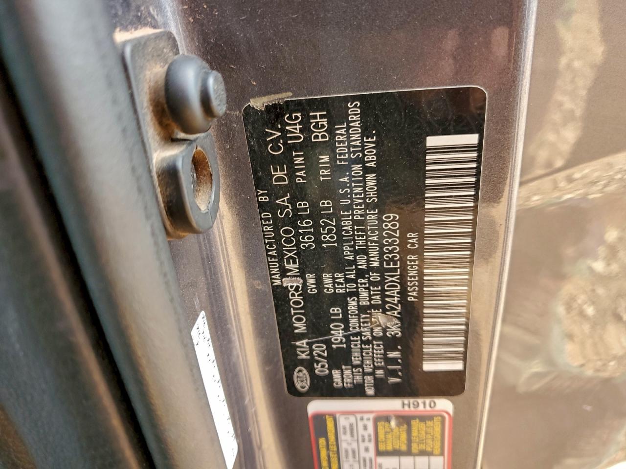 2020 Kia Rio Lx VIN: 3KPA24ADXLE333289 Lot: 94309735