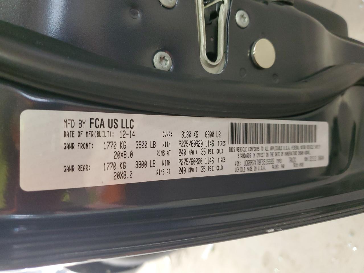 2015 Ram 1500 St VIN: 1C6RR7KT8FS515555 Lot: 91452865