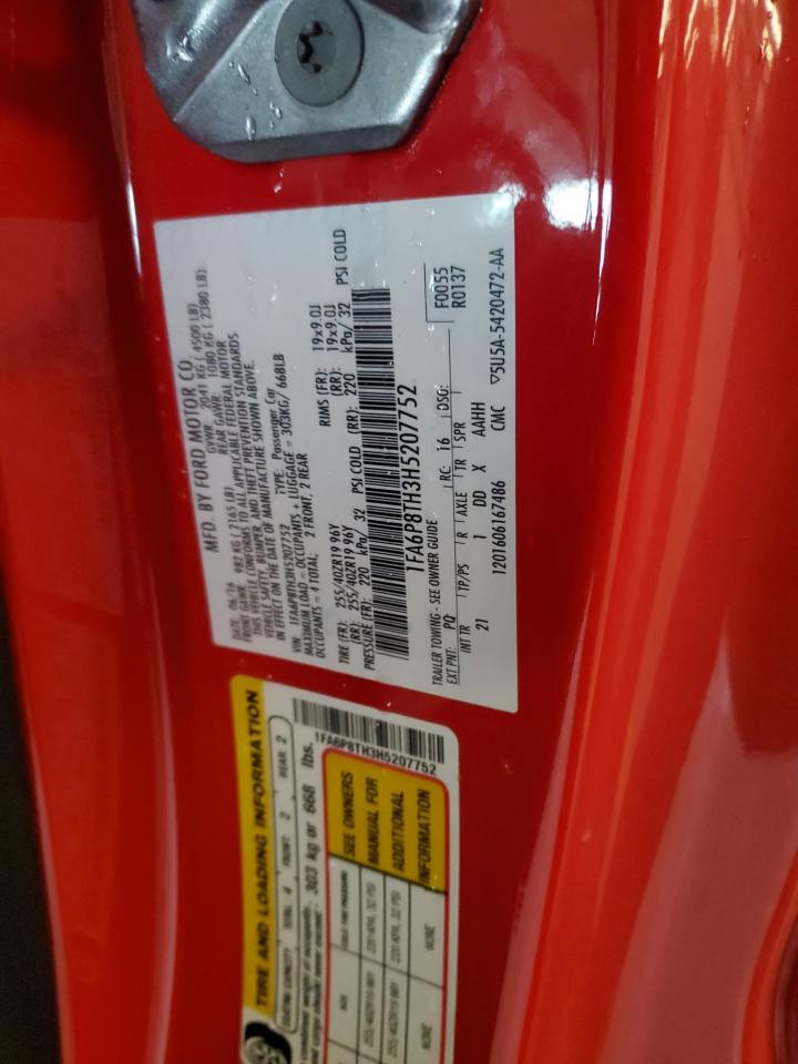 2017 Ford Mustang VIN: 1FA6P8TH3H5207752 Lot: 93252935