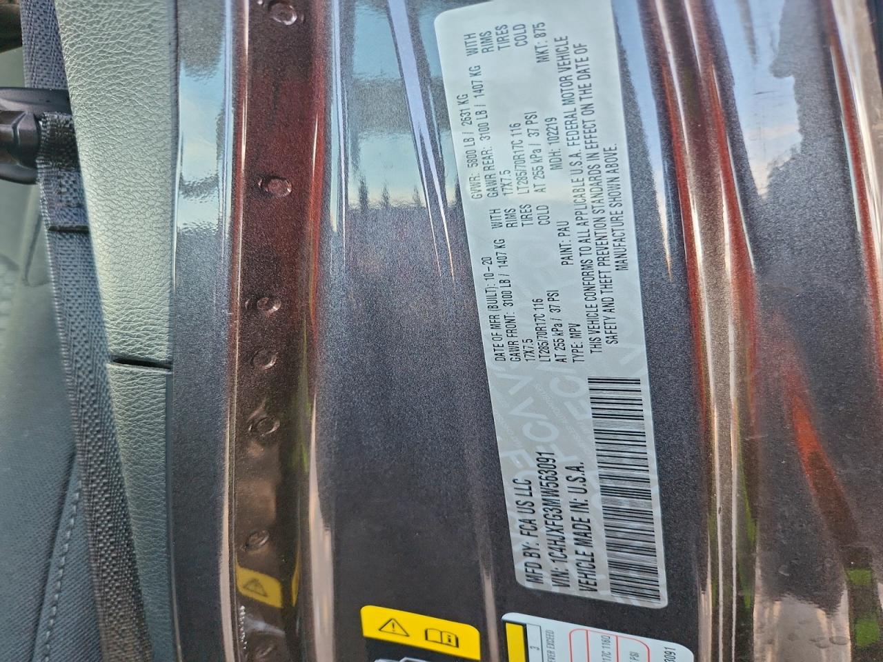 2021 Jeep Wrangler Unlimited Rubicon VIN: 1C4HJXFG3MW563091 Lot: 94755805