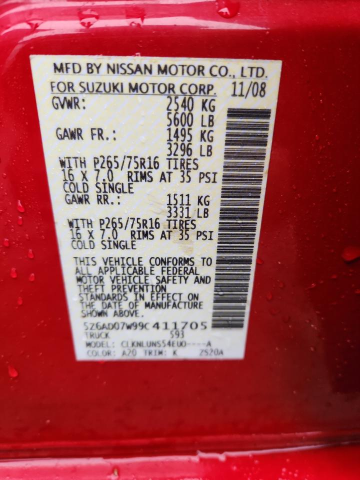 2009 Suzuki Equator Rmz-4 VIN: 5Z6AD07W99C411705 Lot: 93736445