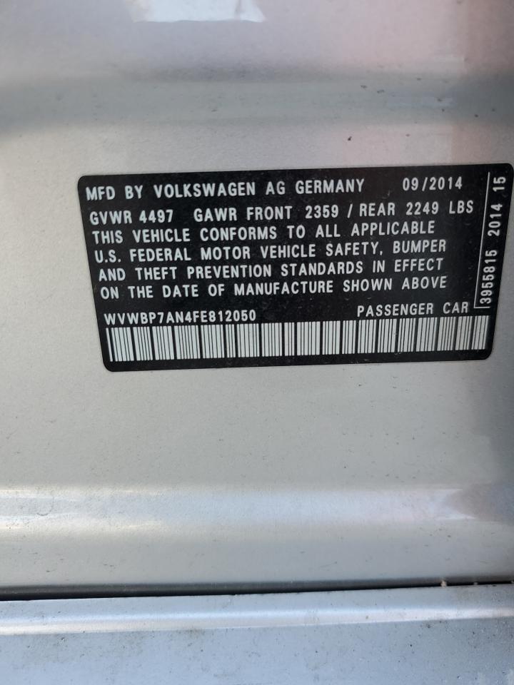 2015 Volkswagen Cc Sport VIN: WVWBP7AN4FE812050 Lot: 92594755