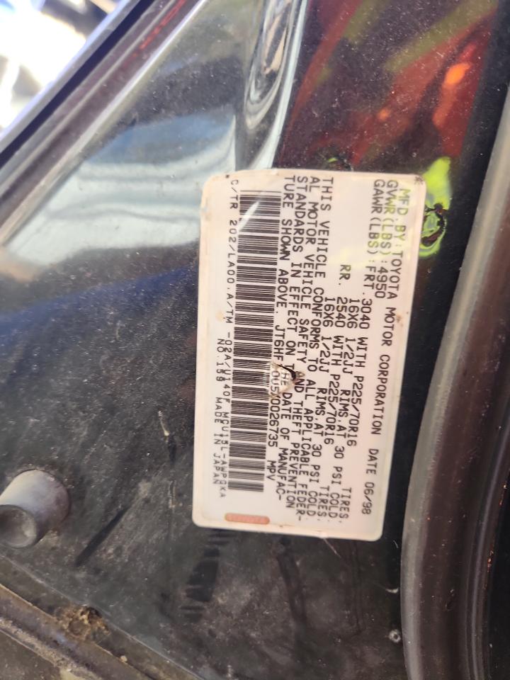 1999 Lexus Rx 300 VIN: JT6HF10U5X0026735 Lot: 92407275