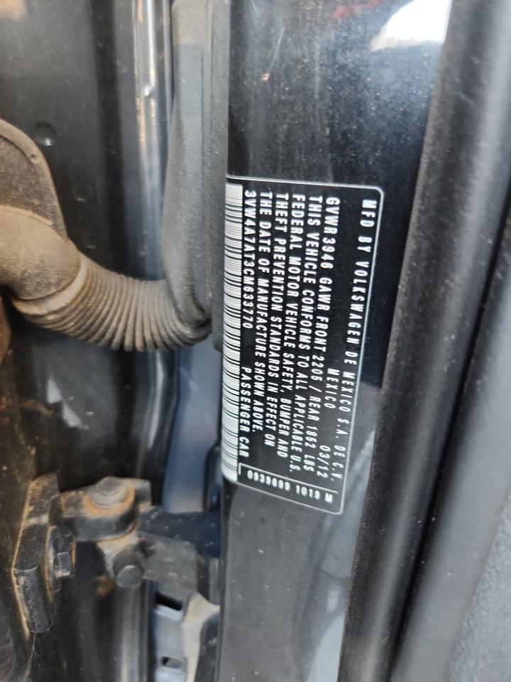 2012 Volkswagen Beetle Turbo VIN: 3VW4A7AT3CM633770 Lot: 93066875