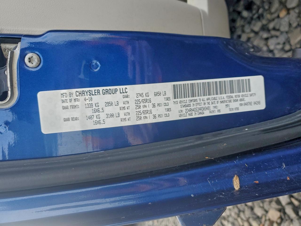 2010 Dodge Grand Caravan Se VIN: 2D4RN4DE2AR303491 Lot: 92348095