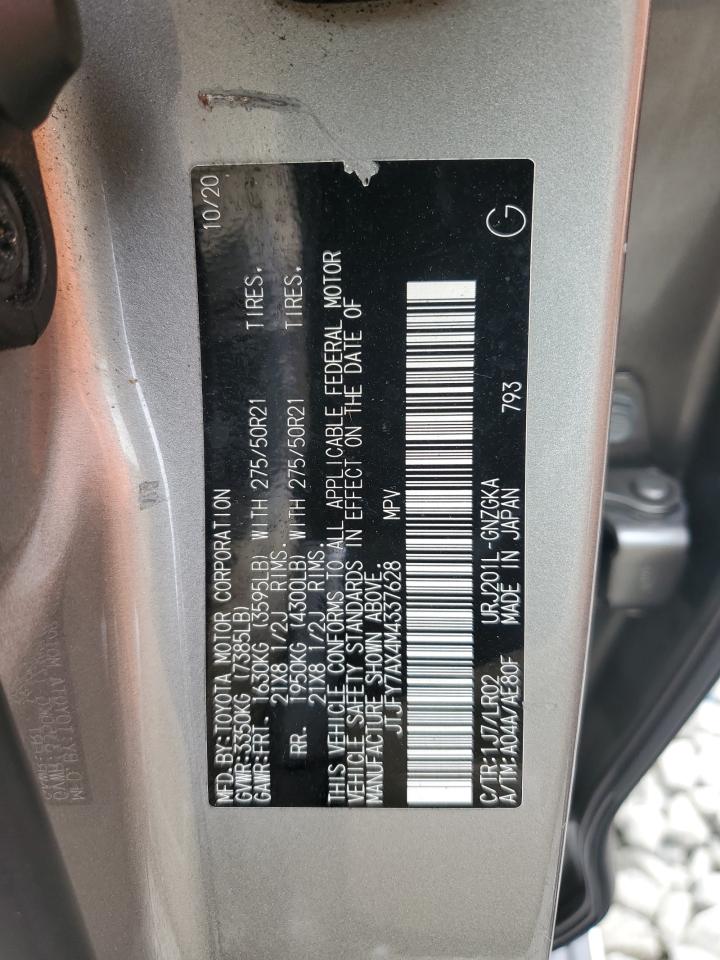 2021 Lexus Lx 570 VIN: JTJFY7AX4M4337628 Lot: 90264405