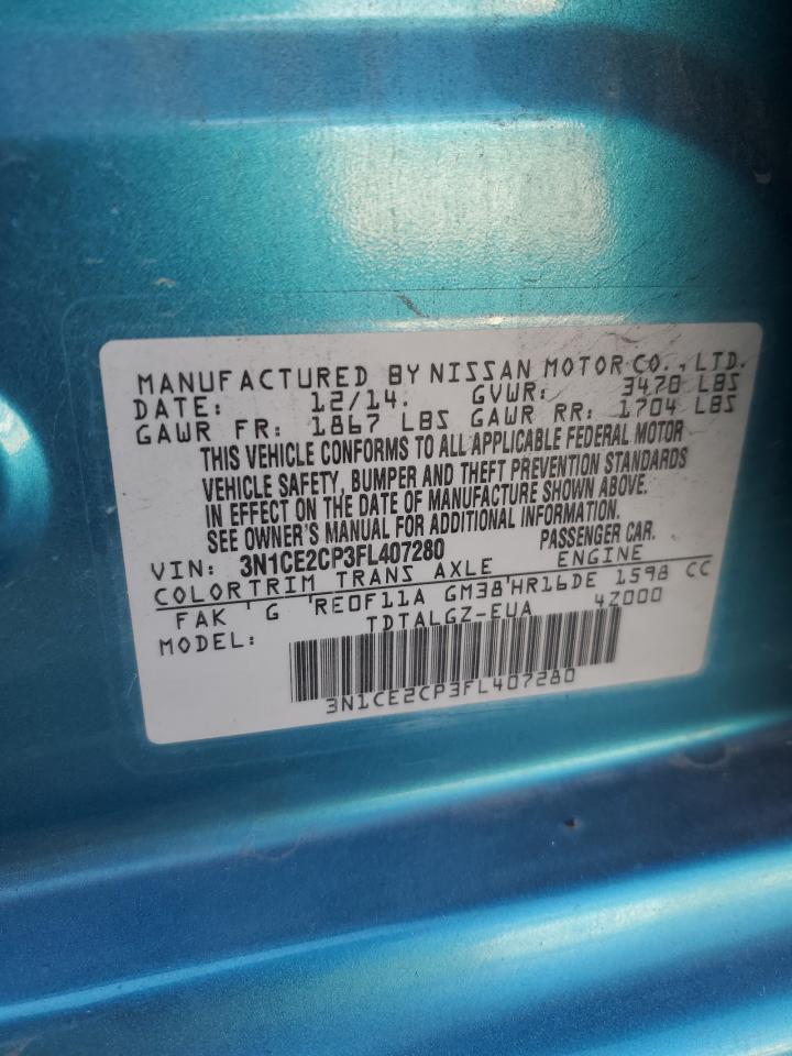 2015 Nissan Versa Note S VIN: 3N1CE2CP3FL407280 Lot: 91893375