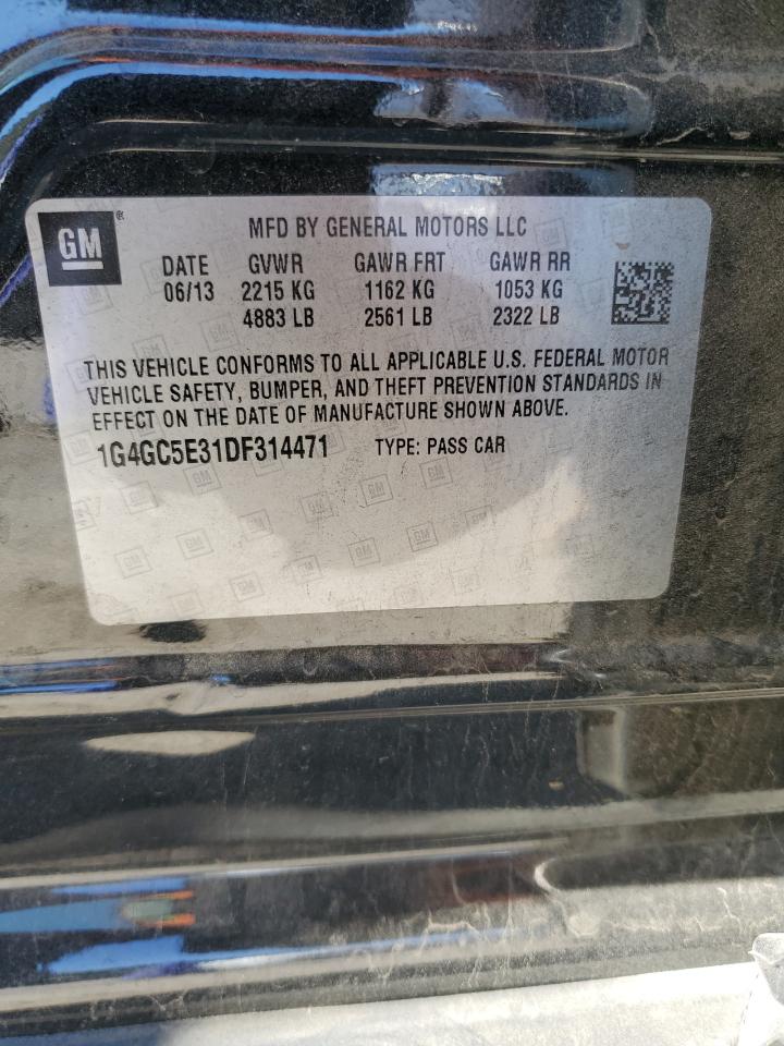 2013 Buick Lacrosse VIN: 1G4GC5E31DF314471 Lot: 92037855