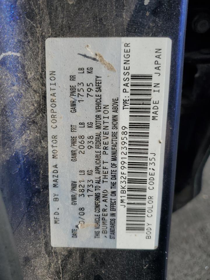 2009 Mazda 3 I VIN: JM1BK32F991239589 Lot: 91868805