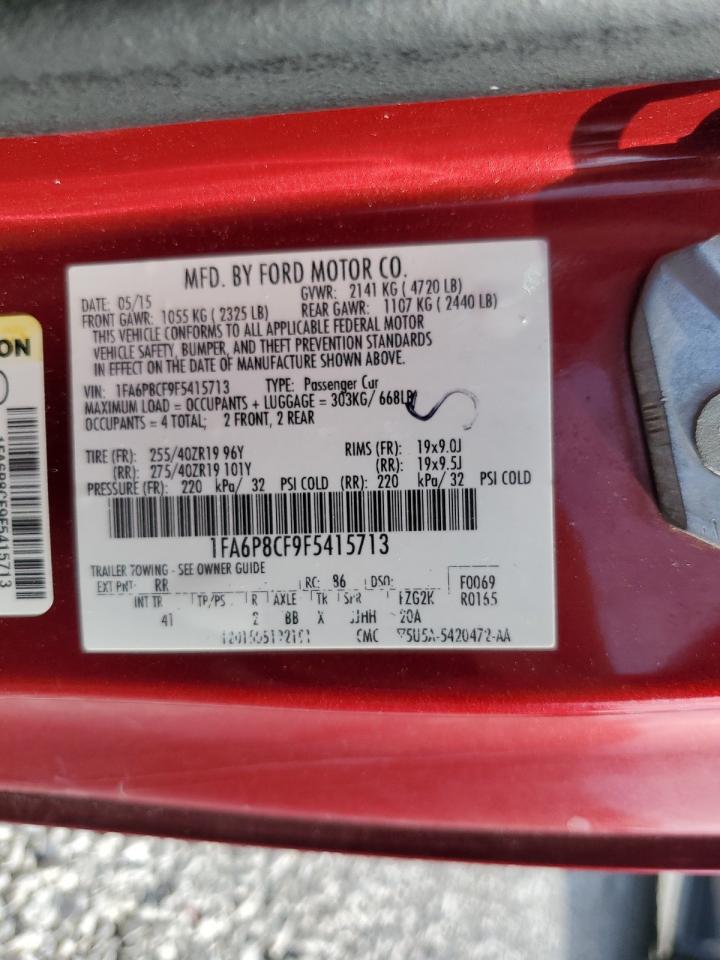 2015 Ford Mustang Gt VIN: 1FA6P8CF9F5415713 Lot: 90952285