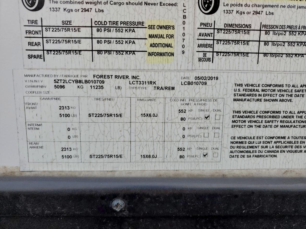 2020 Lacrosse Travel Tra VIN: 5ZT2LCYB8LB010709 Lot: 93320005