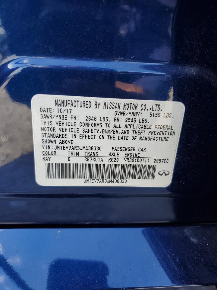 2018 Infiniti Q50 Luxe VIN: JN1EV7AR3JM438330 Lot: 91759975