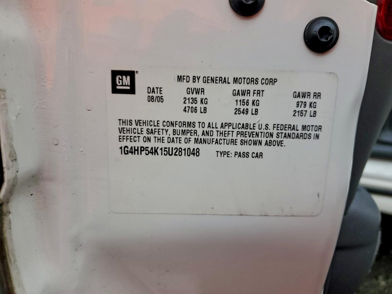 2005 Buick Lesabre Custom VIN: 1G4HP54K15U281048 Lot: 93985245