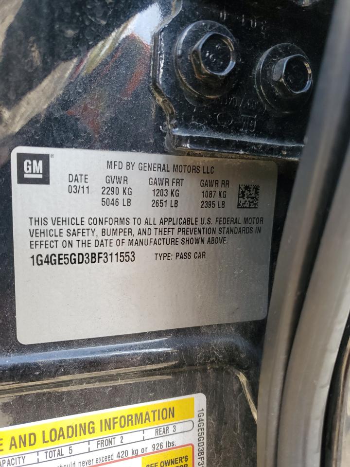 2011 Buick Lacrosse Cxs VIN: 1G4GE5GD3BF311553 Lot: 91449865