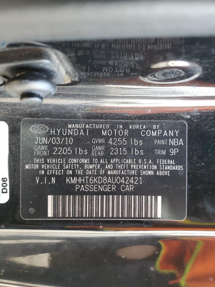 2010 Hyundai Genesis Coupe 2.0T VIN: KMHHT6KD8AU042421 Lot: 92451875