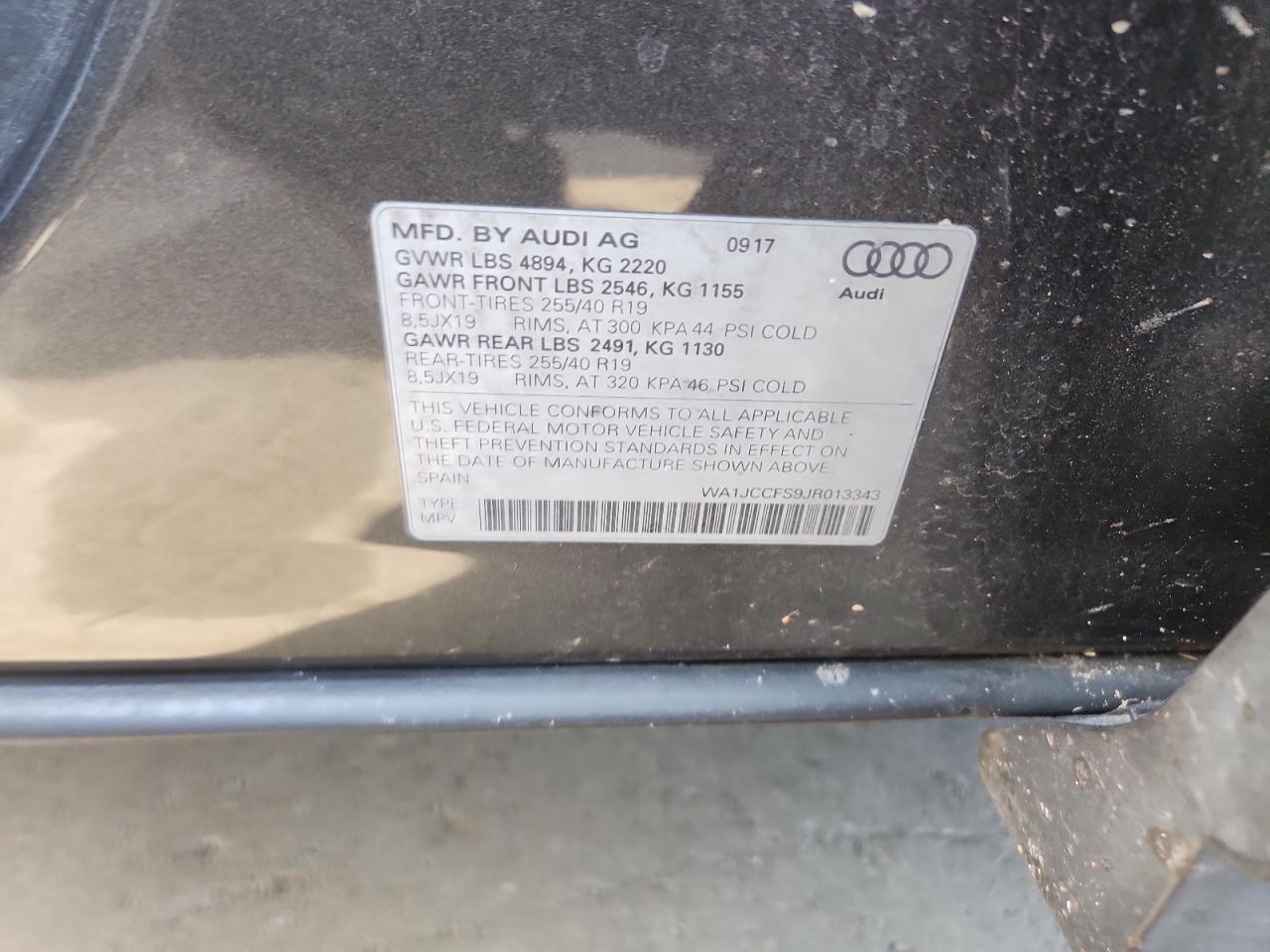 2018 Audi Q3 Premium Plus VIN: WA1JCCFS9JR013343 Lot: 92866855