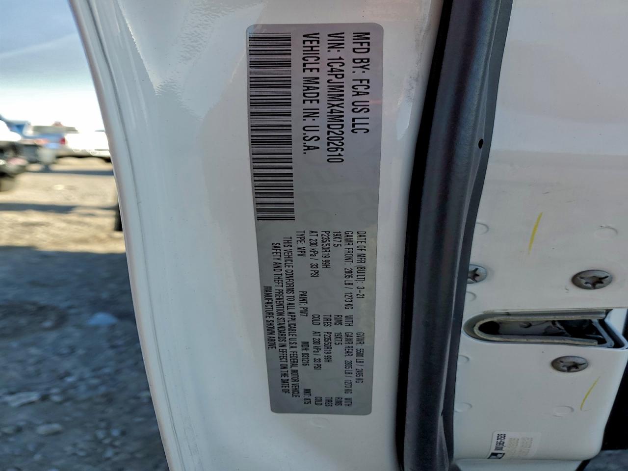 2021 Jeep Cherokee Latitude Lux VIN: 1C4PJMMX4MD202610 Lot: 94323885