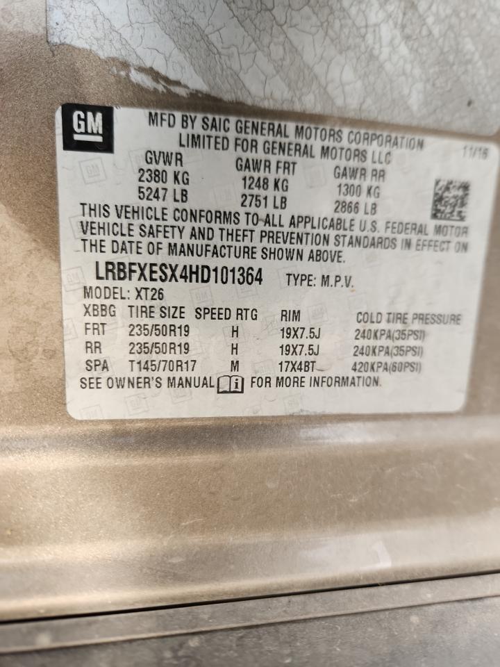 2017 Buick Envision Premium VIN: LRBFXESX4HD101364 Lot: 91723375